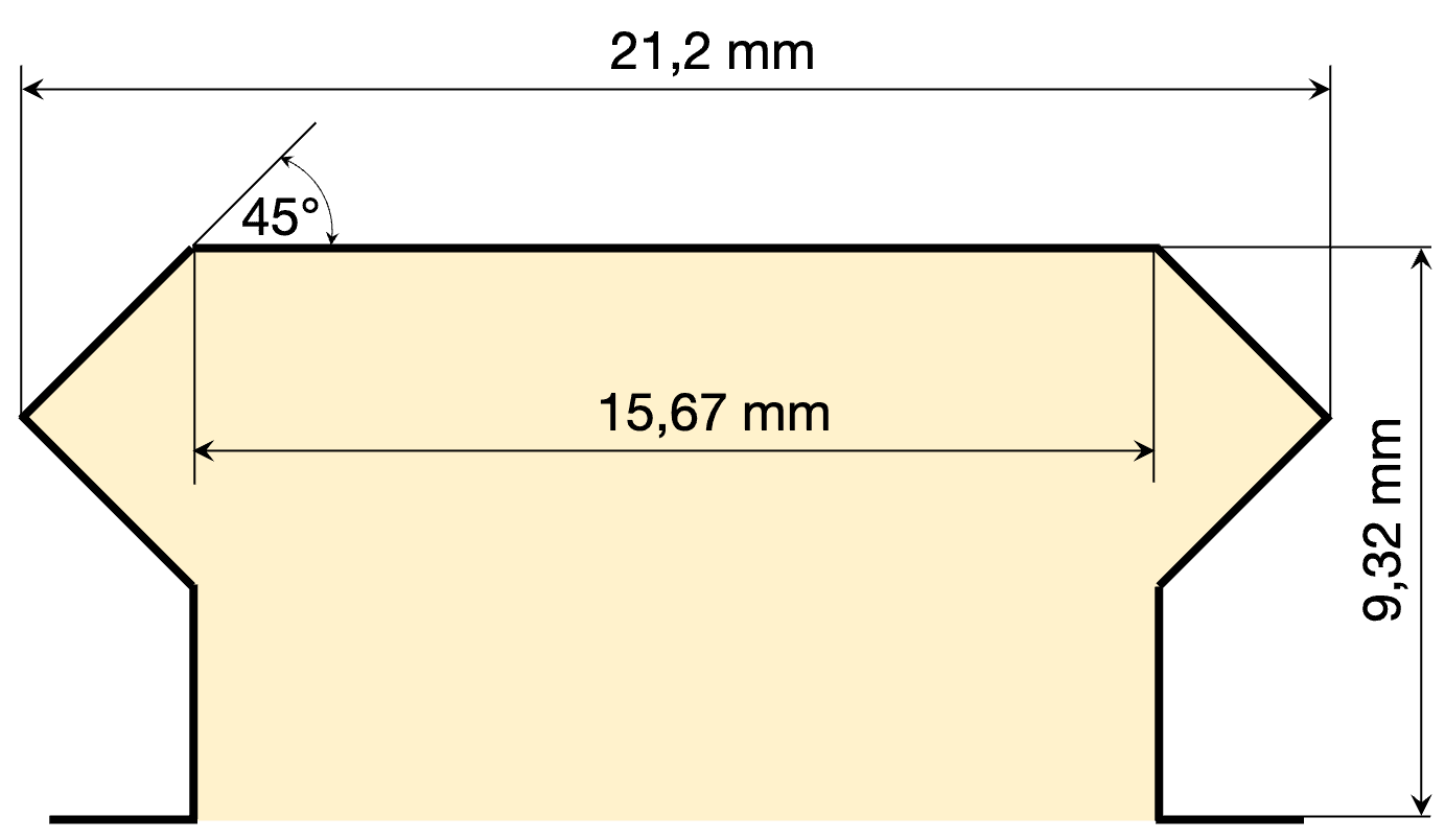 Picatinny Schiene technische Zeichnung Schnitt