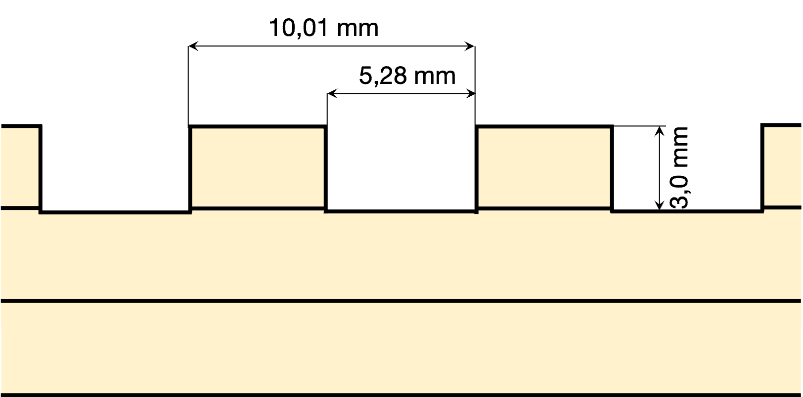 Picatinny Schiene technische Zeichnung seitlich